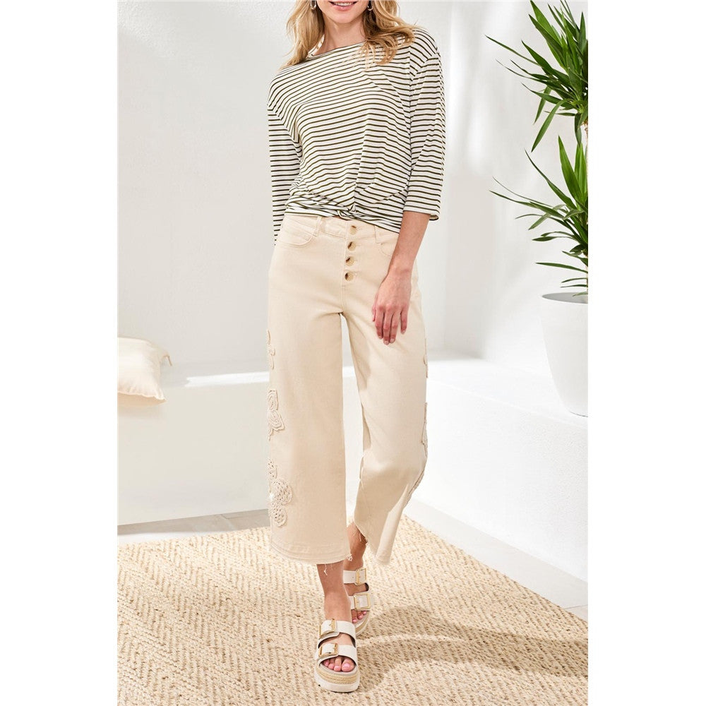 Pantalon avec broderie