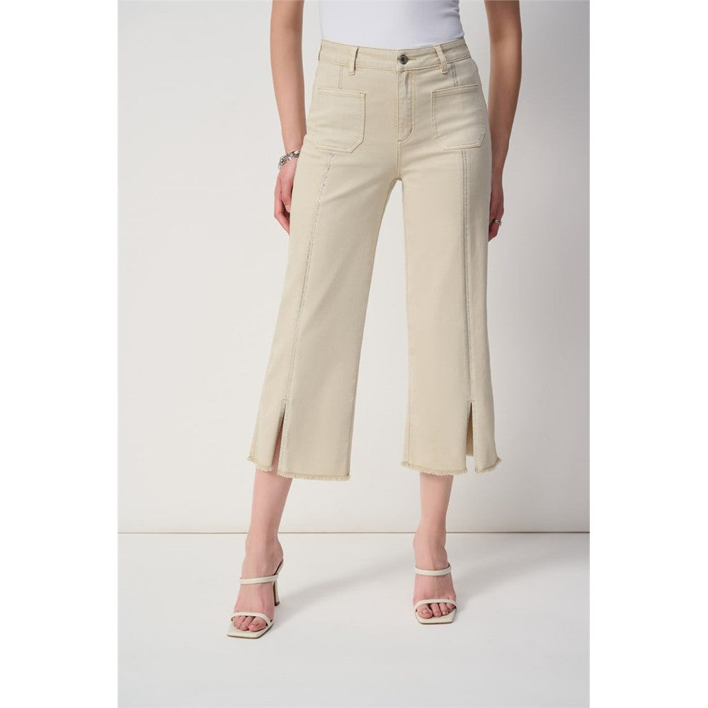 Pantalon avec couture avant ornée - Taille : 6 - Couleur : Beige