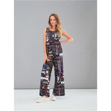 Pantalon avec imprimé journal - Taille : XSMALL - Couleur : Noir
