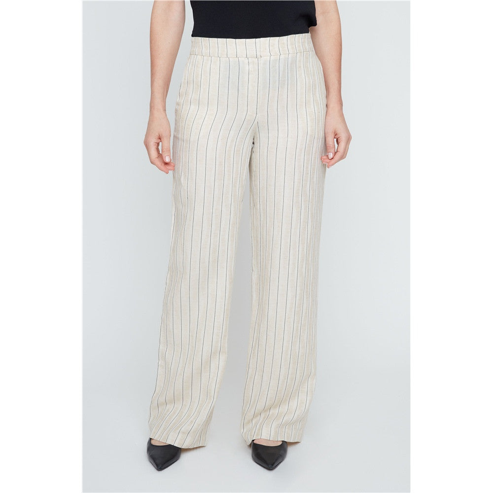 Pantalon avec rayures verticales - Taille : 8 - Couleur : Naturel