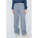 Pantalon avec rayures verticales - Taille : 6 - Couleur : Indigo