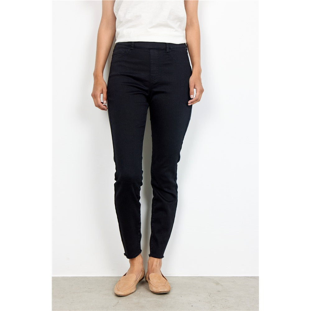 Pantalon avec taille à enfiler - Taille : 36 - Couleur : Noir