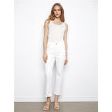 Pantalon blanc à revers contrasté