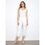 Pantalon blanc à revers contrasté