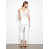 Pantalon blanc à revers contrasté