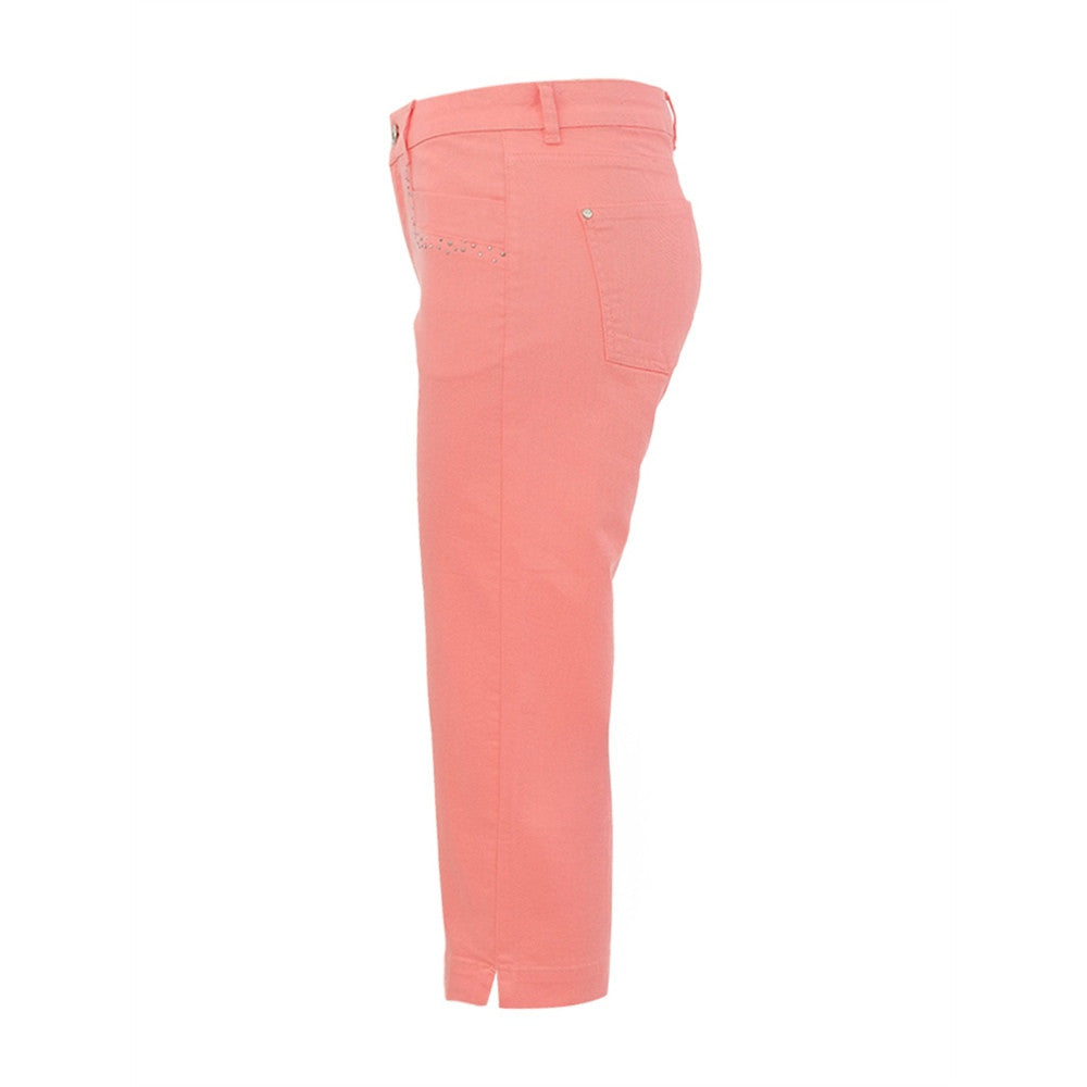 Pantalon capri avec fermoir et bouton