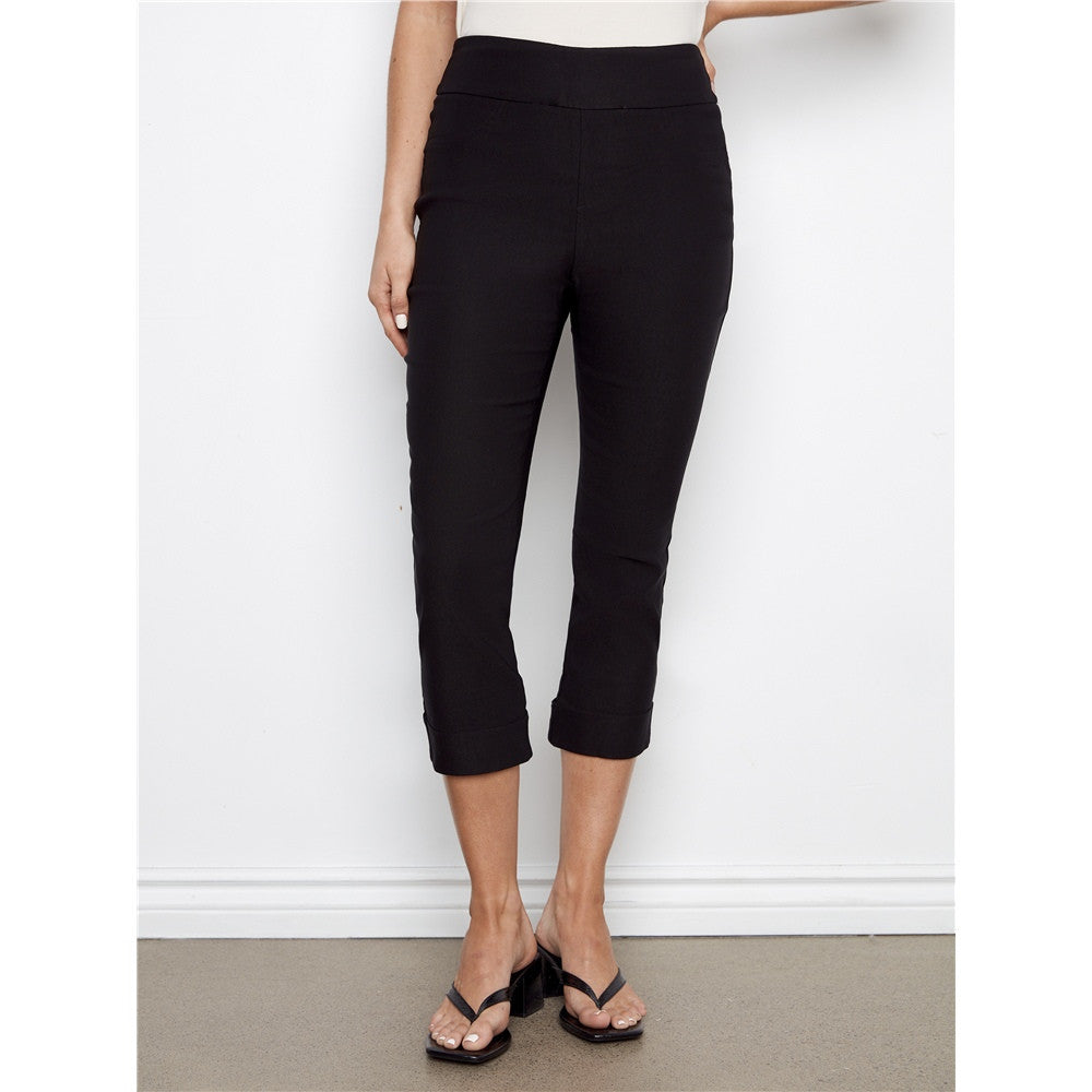 Pantalon capri structuré - Taille : 6 - Couleur : Noir