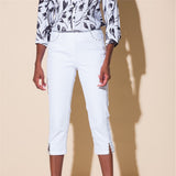 Pantalon capri taille élastique - Taille : XSMALL - Couleur : Blanc