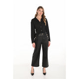 Pantalon cheville en cuir vegan