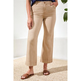 Pantalon cheville et broderie aux poches - Taille : 6 - Couleur : Beige