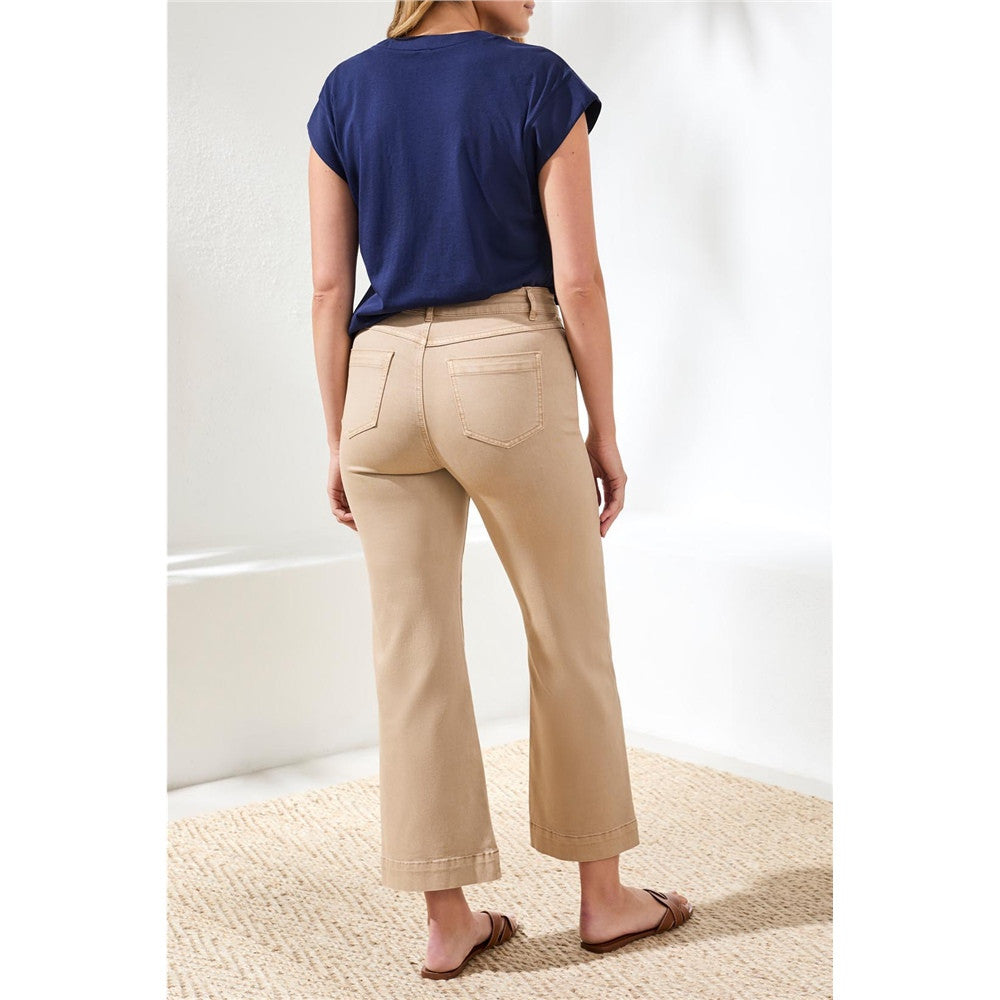 Pantalon cheville et broderie aux poches