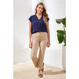 Pantalon cheville et broderie aux poches