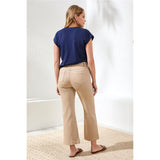 Pantalon cheville et broderie aux poches