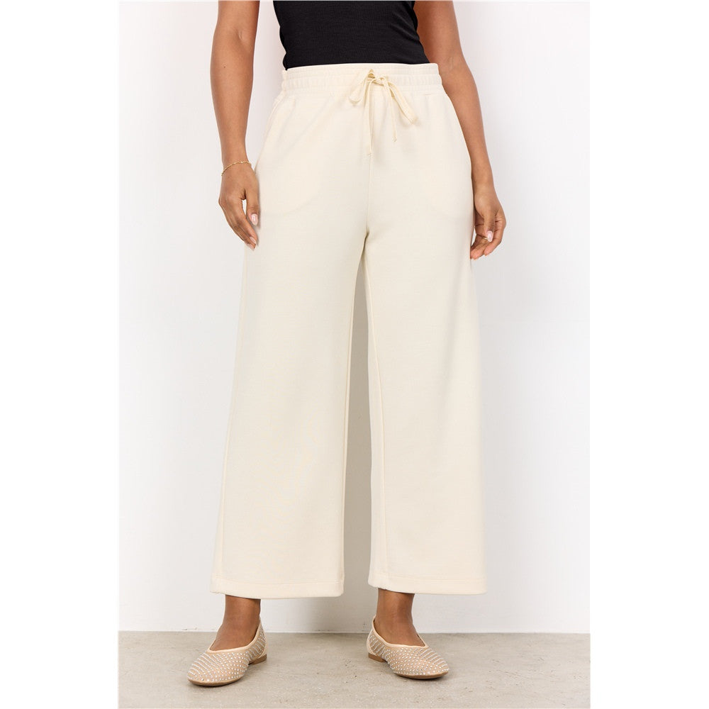 Pantalon confort à taille élastique et cordon - Taille : XSMALL - Couleur : Crème