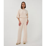 Pantalon confortable à taille élastique - Taille : SMALL - Couleur : Naturel