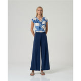 Pantalon coupe large et fluide - Taille : SMALL - Couleur : Marine