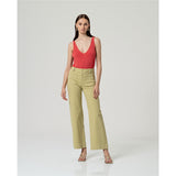 Pantalon coupe large et jambe droite - Taille : MEDIUM - Couleur : Olive pâle