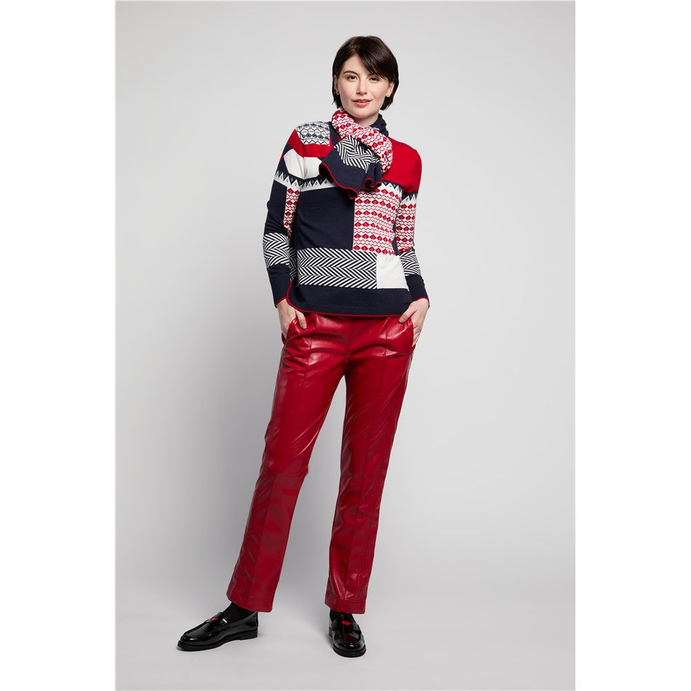 Pantalon cuir vegan extensible - Taille : XSMALL - Couleur : Rouge