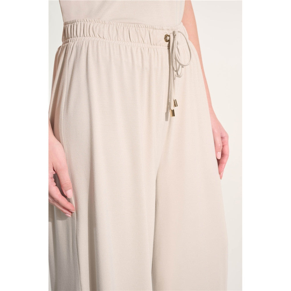 Pantalon-culotte à enfiler en jersey avec ceinture à nouer