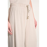 Pantalon-culotte à enfiler en jersey avec ceinture à nouer
