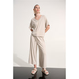 Pantalon-culotte à enfiler en jersey avec ceinture à nouer