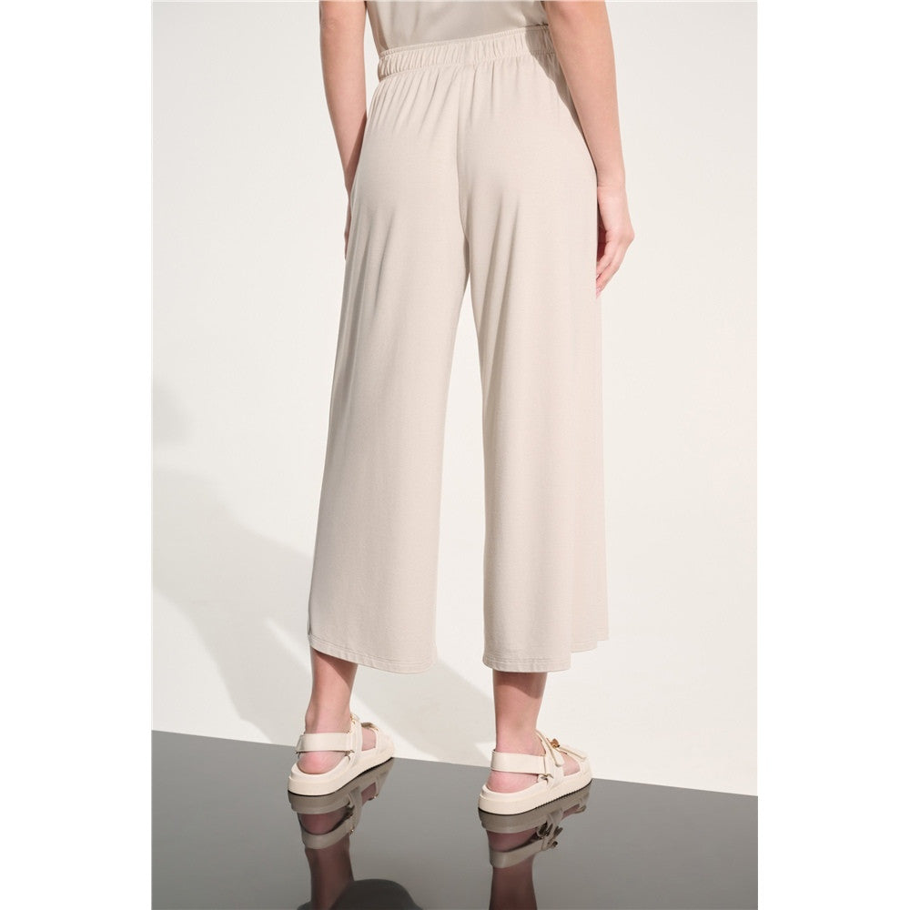 Pantalon-culotte à enfiler en jersey avec ceinture à nouer