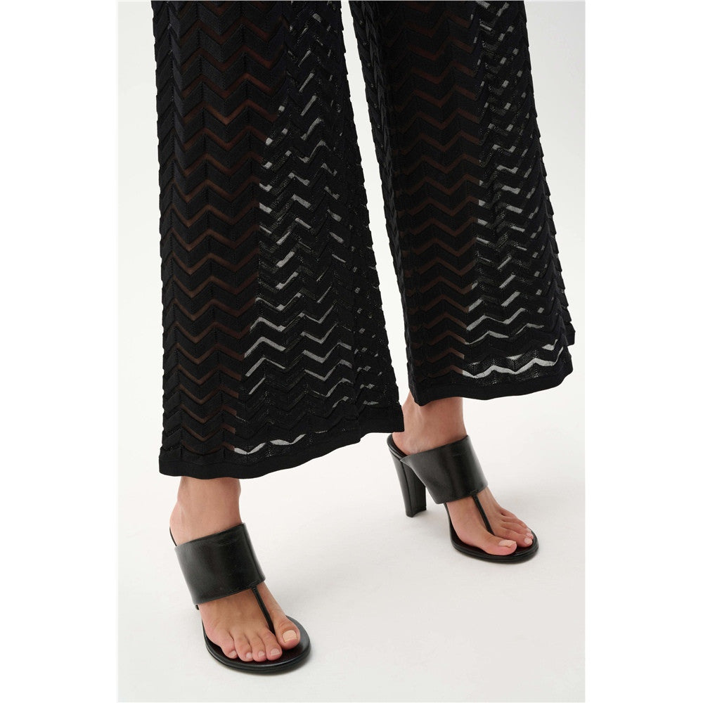 Pantalon-culotte en tricot jacquard de viscose à chevrons