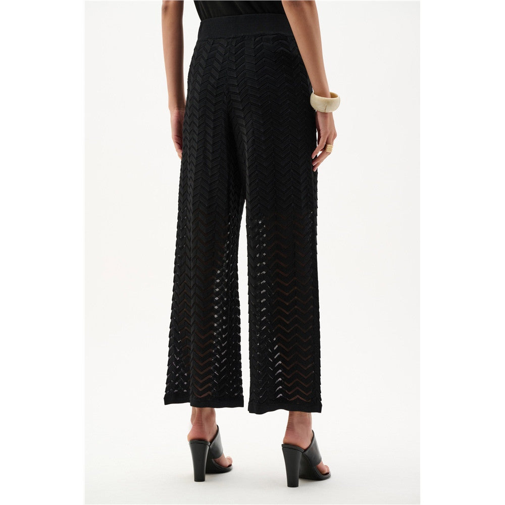Pantalon-culotte en tricot jacquard de viscose à chevrons