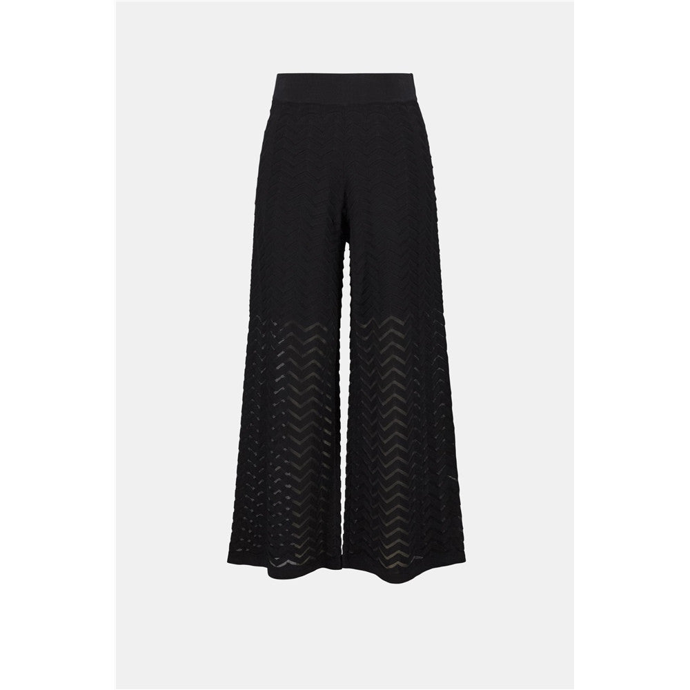 Pantalon-culotte en tricot jacquard de viscose à chevrons