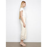 Pantalon écourté avec broderie florale
