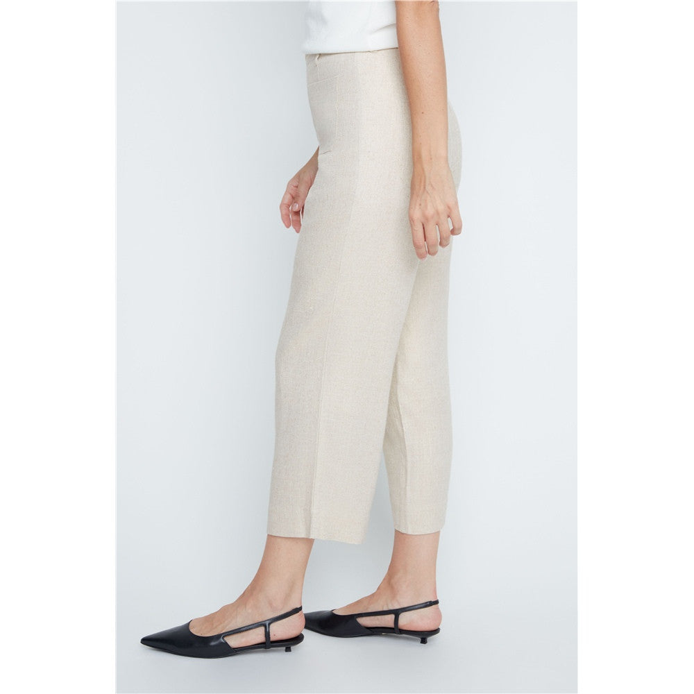 Pantalon écourté avec fermoir et bouton