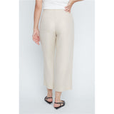 Pantalon écourté avec fermoir et bouton