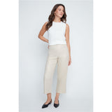 Pantalon écourté avec fermoir et bouton