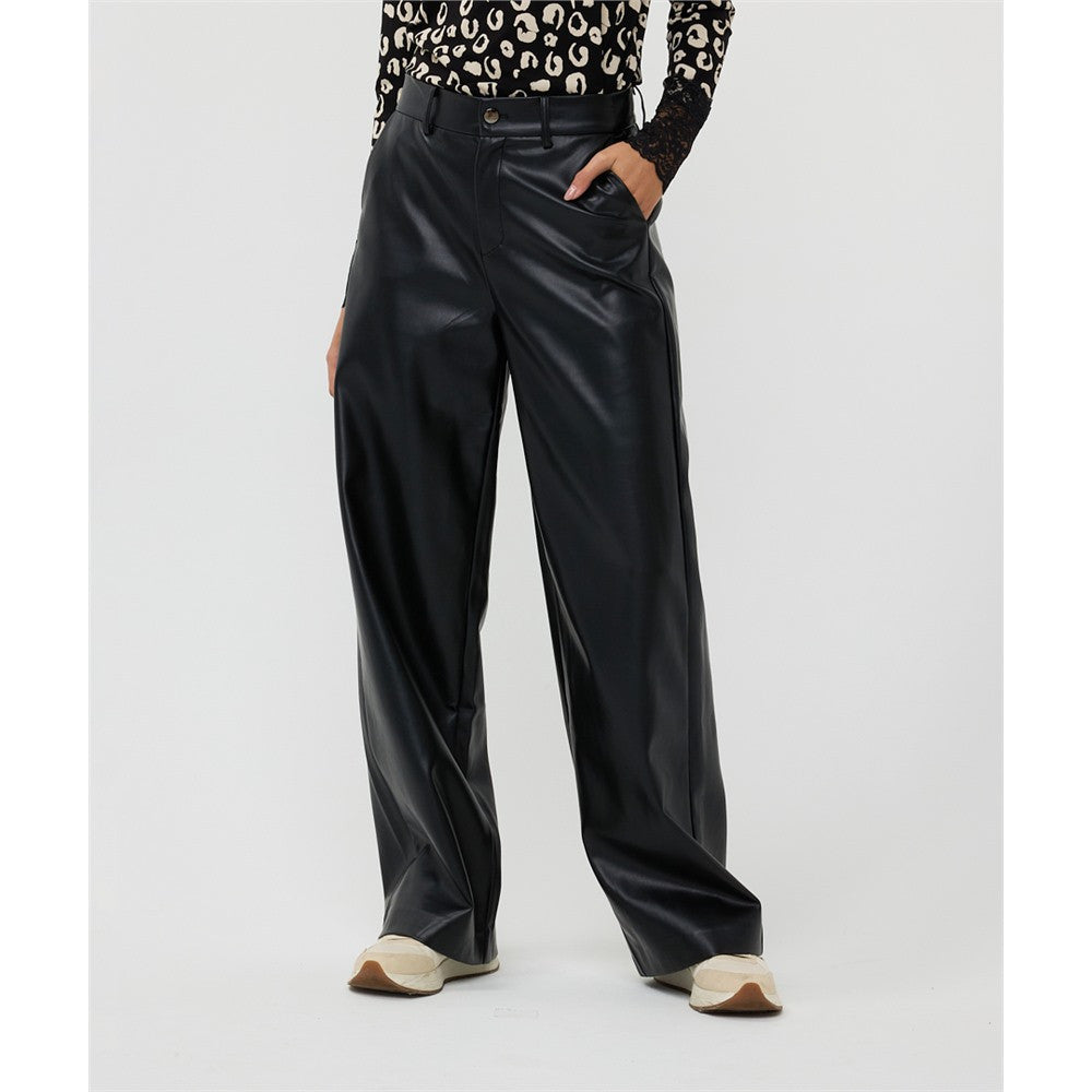 Pantalon en cuir vegan - Taille : 8 - Couleur : Noir