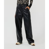 Pantalon en cuir vegan - Taille : 8 - Couleur : Noir