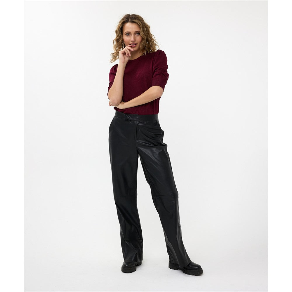 Pantalon en cuir vegan - Taille : 4 - Couleur : Noir