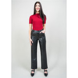 Pantalon en cuir vegan - Taille : 4 - Couleur : Noir