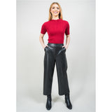 Pantalon en cuir vegan - Taille : 2 - Couleur : Noir