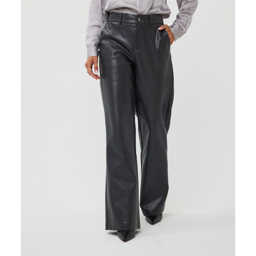 Pantalon en cuir vegan - Taille : 14 - Couleur : Gris