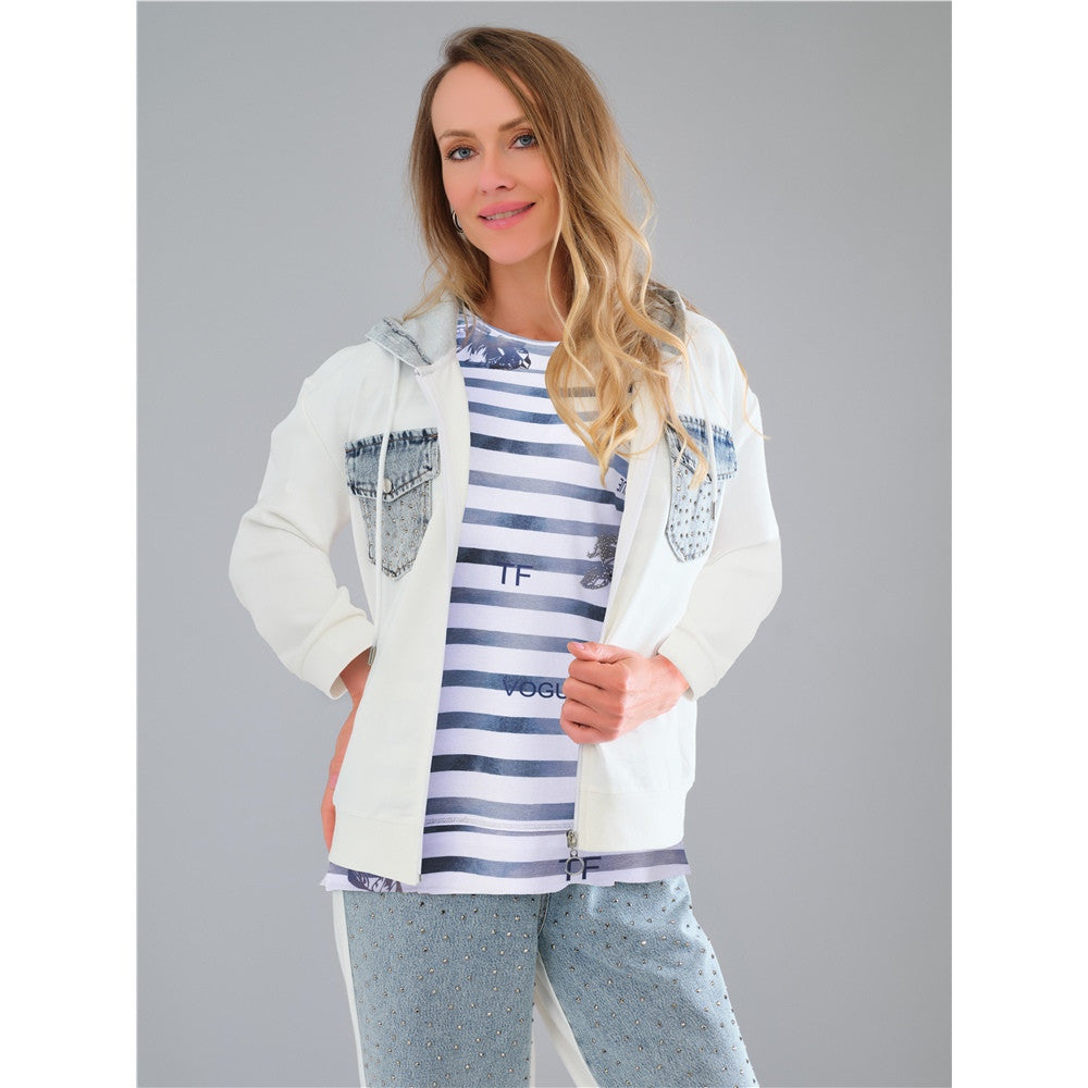 Pantalon en denim à détails brillants