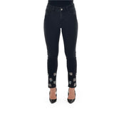 Pantalon en denim à détails scintillants - Taille : 6 - Couleur : Denim noir