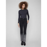 Pantalon en denim effet floral