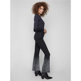 Pantalon en denim effet floral
