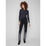 Pantalon en denim effet floral