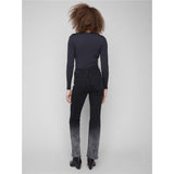 Pantalon en denim effet floral