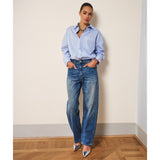 Pantalon en jean à fermoir et bouton