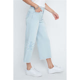 Pantalon en jean à fleurs brodées
