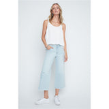 Pantalon en jean à fleurs brodées