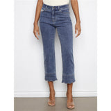 Pantalon en jean à revers contrasté