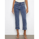 Pantalon en jean à revers contrasté
